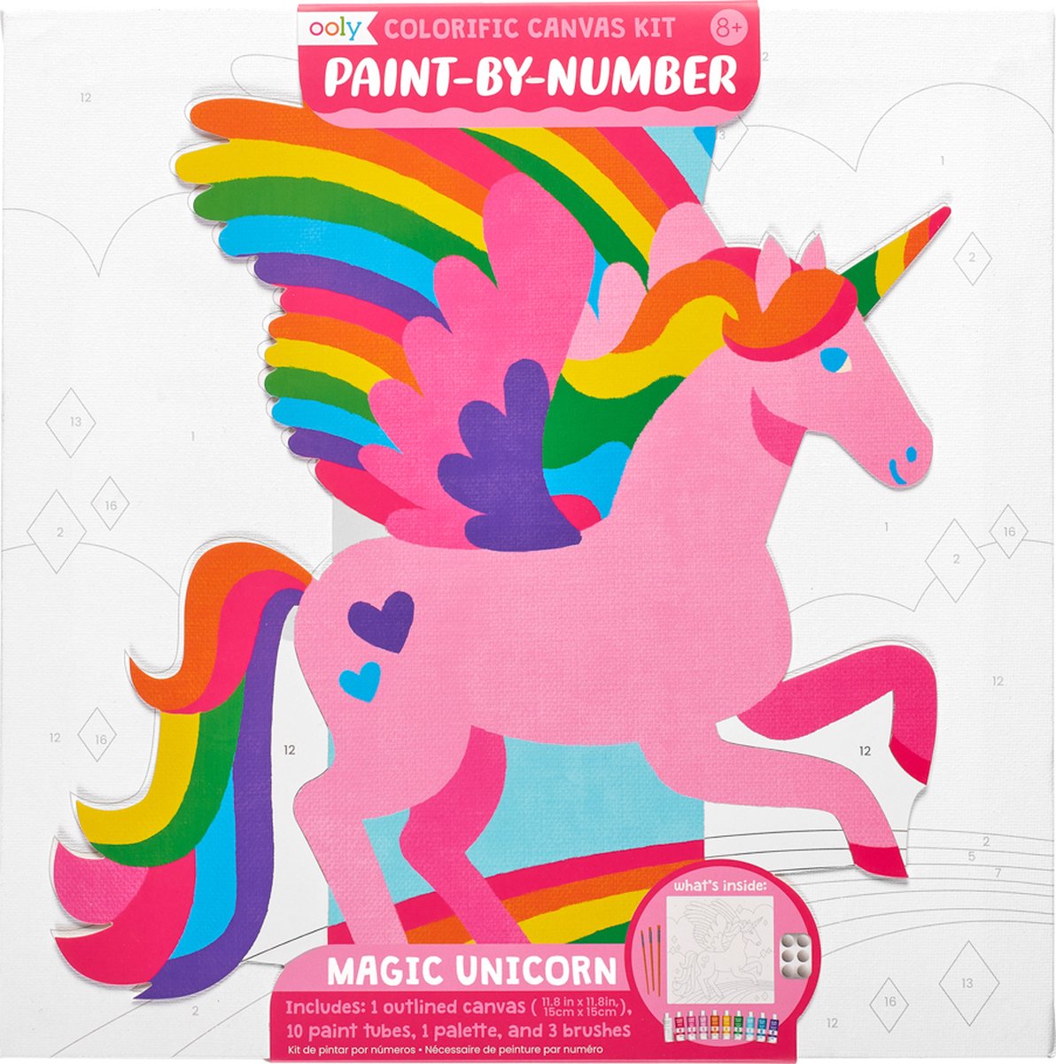 Ooly - Colorific Canvas Paint by Number Kit - Magical Unicorn