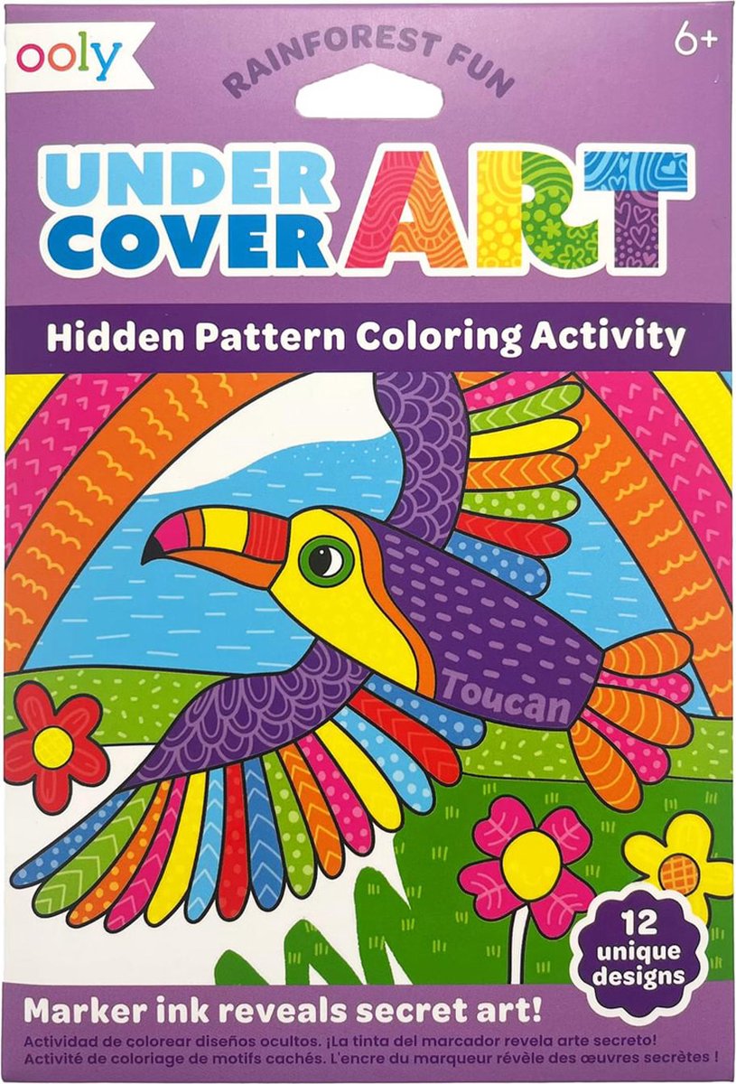 Ooly - Undercover Art Hidden Patterns Coloring Activity - Rainforest Fun