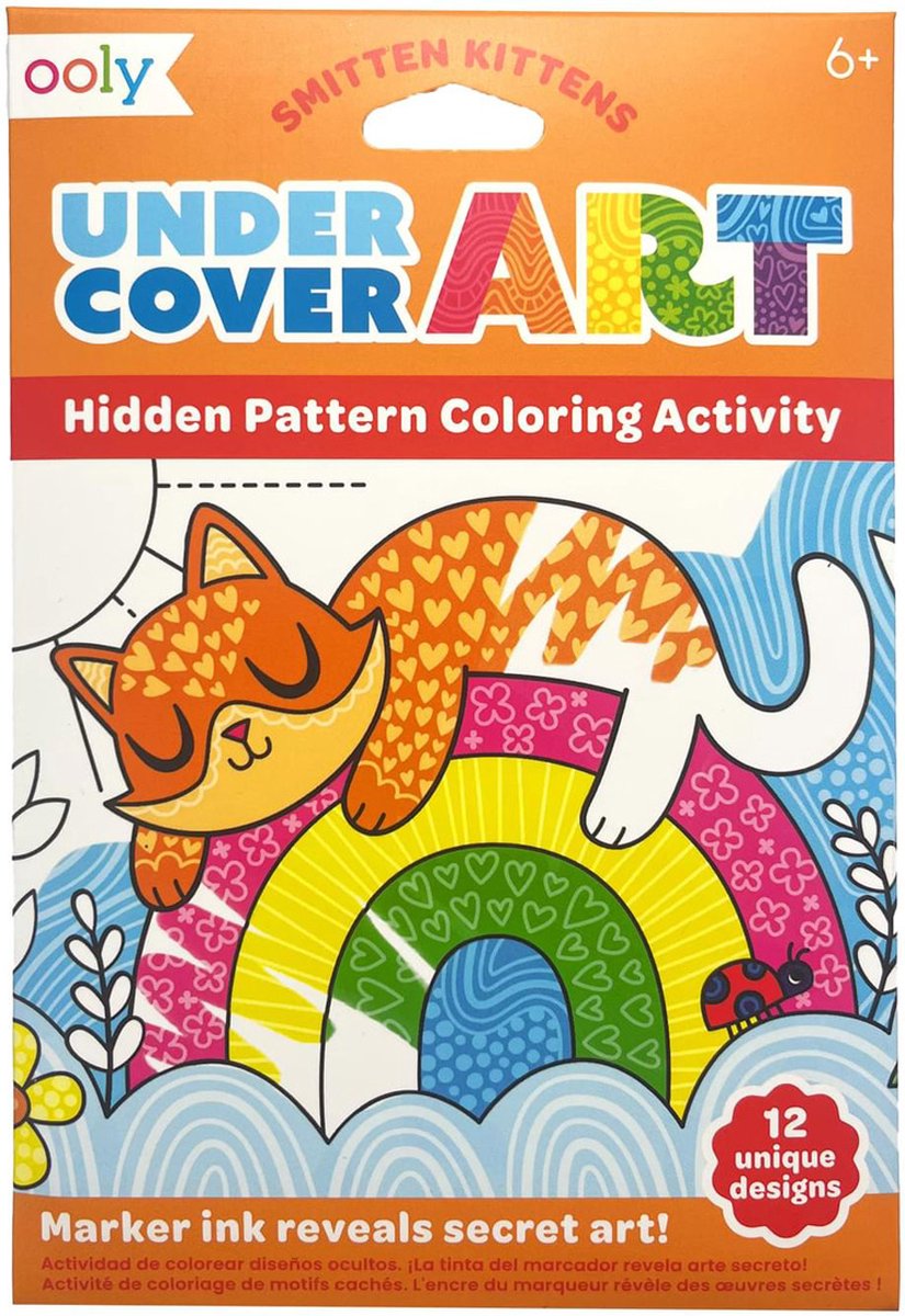 Ooly - Undercover Art Hidden Patterns Coloring Activity - Smitten Kittens