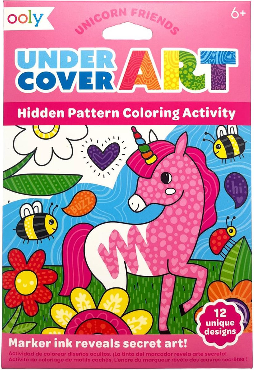 Ooly - Undercover Art Hidden Patterns Coloring Activity - Unicorn Friends