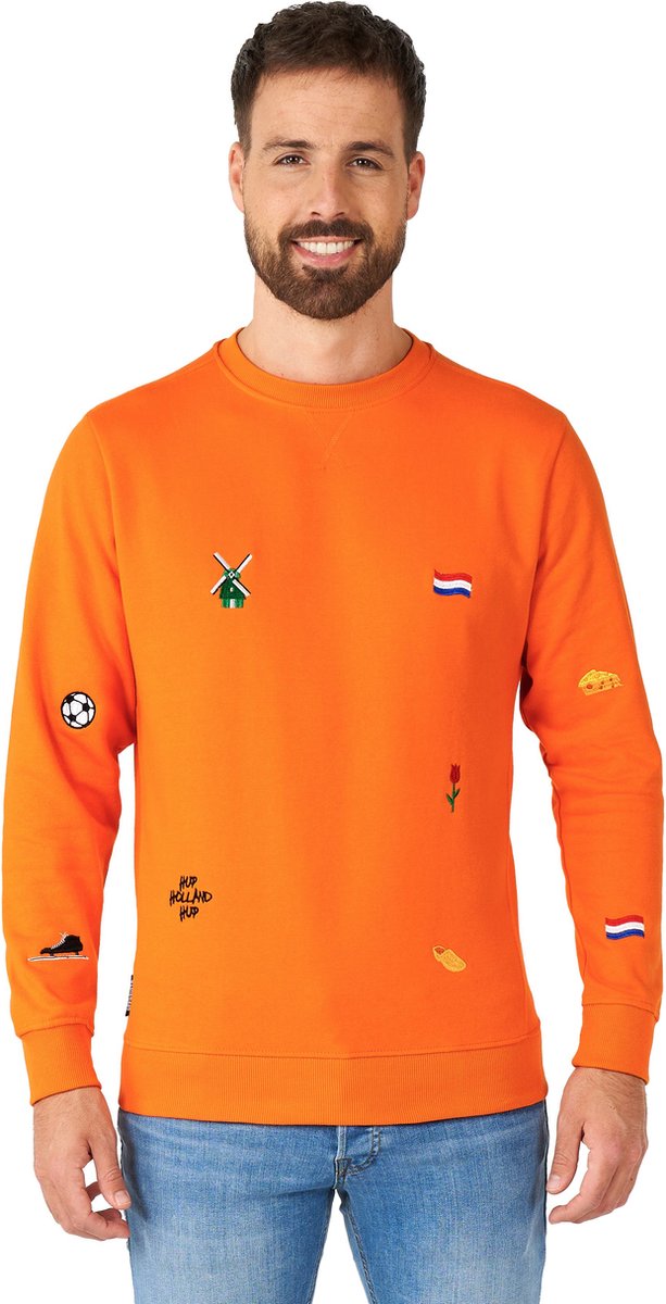 OppoSuits Deluxe Hup Holland - Heren Sweater - Koningsdag en Nederlands Elftal Trui - Oranje - Maat 3XL