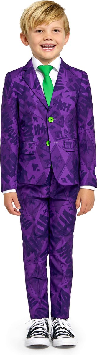 OppoSuits Kids The Joker™ - Jongens Pak - Halloween Kostuum - Verkleedkleding - Batman DC Comics - Paars - Maat: EU 122/128
