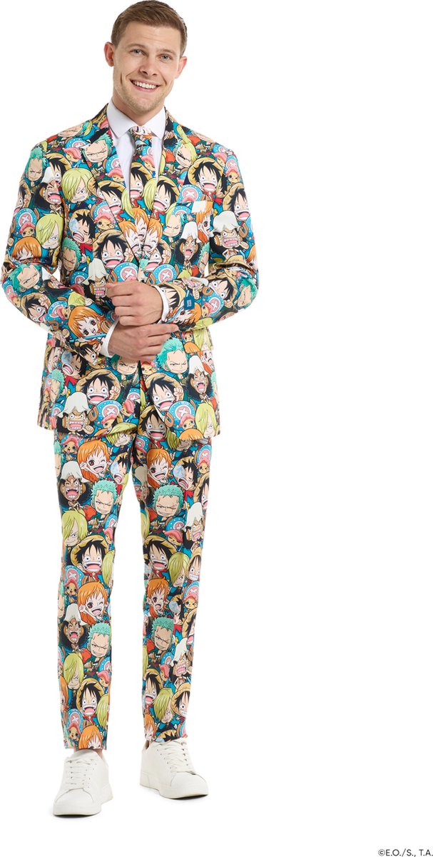 OppoSuits One Piece™ Suit - Officieel One Piece™ Heren Pak - Verkleedkostuum - Carnavalskleding - Multicolor - EU48