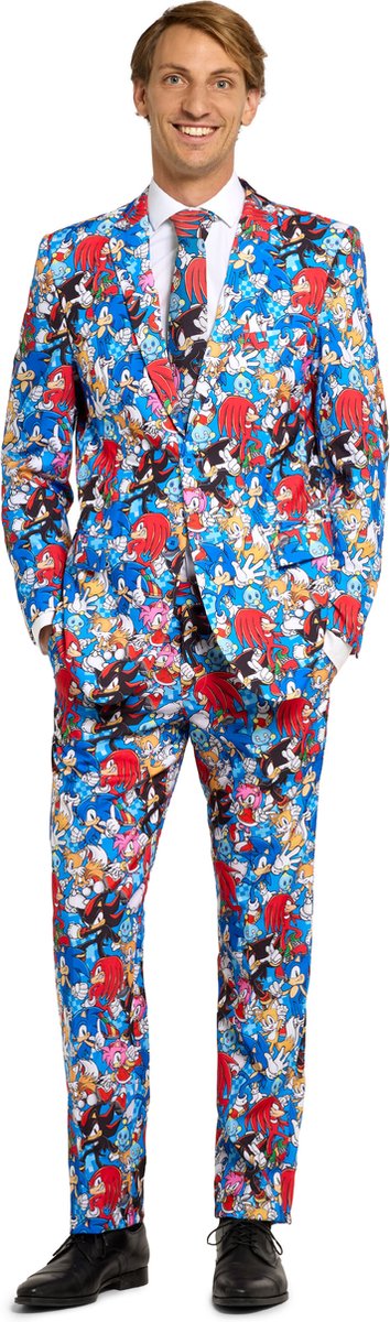 OppoSuits Sonic The Hedgehog™ - SEGA - Heren Pak - Kostuum - Carnavalskleding - Meerkleurig - Maat EU60