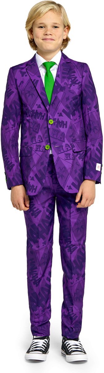 OppoSuits Tiener The Joker™ - Jongens Pak - Halloween Kostuum - Verkleedkleding - Paars - Maat: EU 170/176
