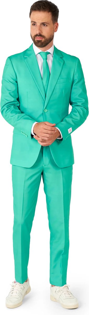 OppoSuits Trendy Turquoise - Heren Pak - Carnavalskleding - Turquoise - Feest - Maat EU 54