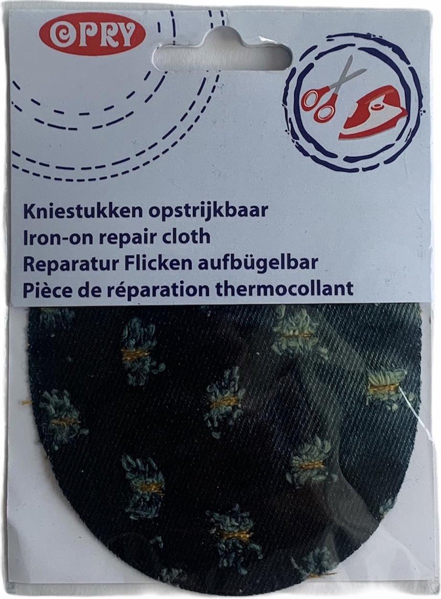 Kniestukken Strijkbaar - Bloemen motief - 125 x 100  mm