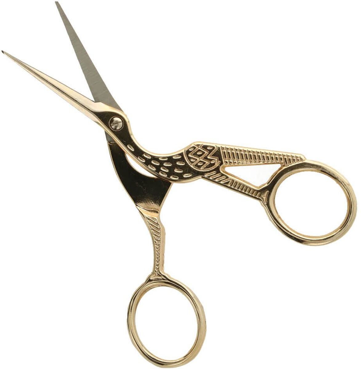 Opry ooievaarschaar 11,5 cm goud