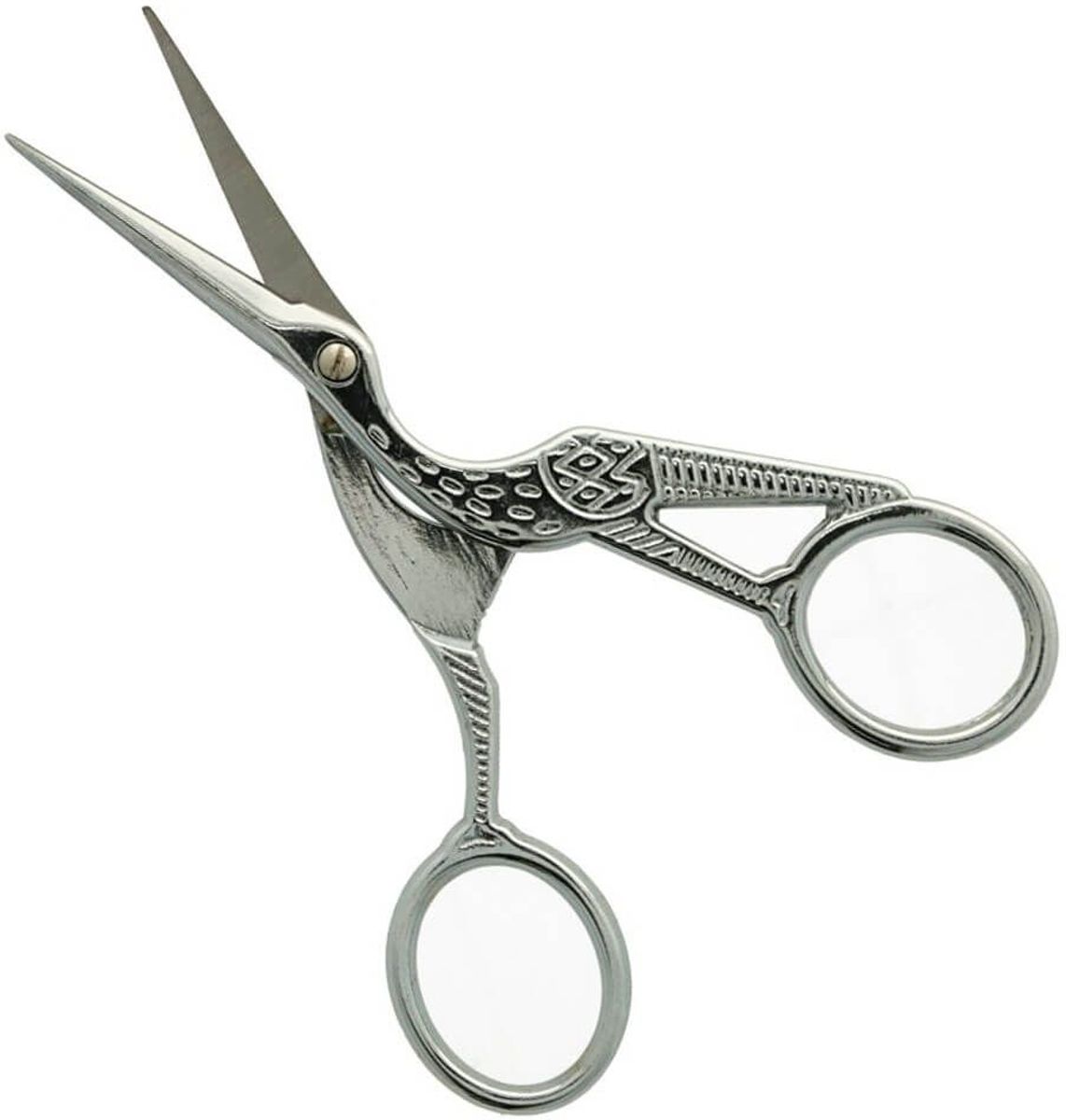 Opry ooievaarschaar 11.5 cm zilver