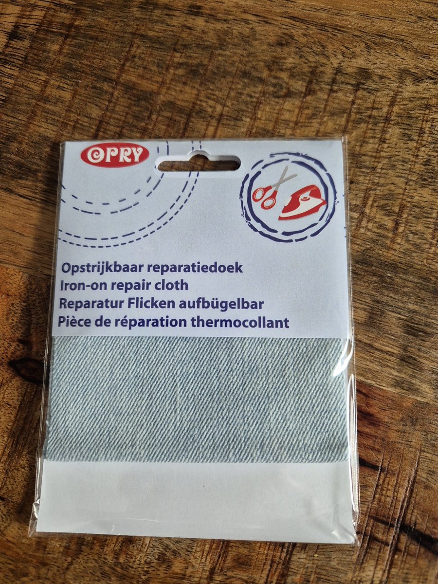 Opstrijkbaar reparatiedoek 3x kleur lichtblauw
