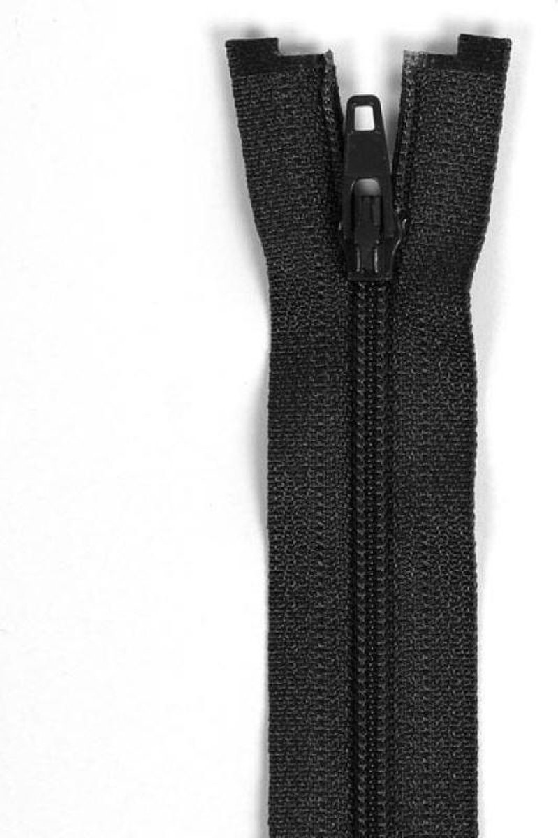 Opti, Kunststof ritssluiting, Deelbaar, Zwart, lengte 65 cm, per stuk.