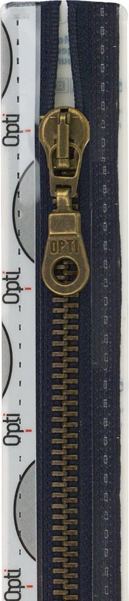 Opti Rits, Marine Blauw, Deelbaar met kopertandjes, 80cm, per stuk.