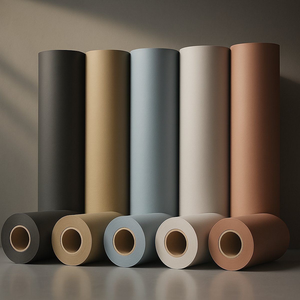 Vinyl Pakket Mat – 5 Rollen 30,5x5m(Zilver, Goud, Wit, Zwart, Koper) – Geschikt voor Cricut, Loklik, Brother & Silhouette Cameo – Flexibel & Duurzaam