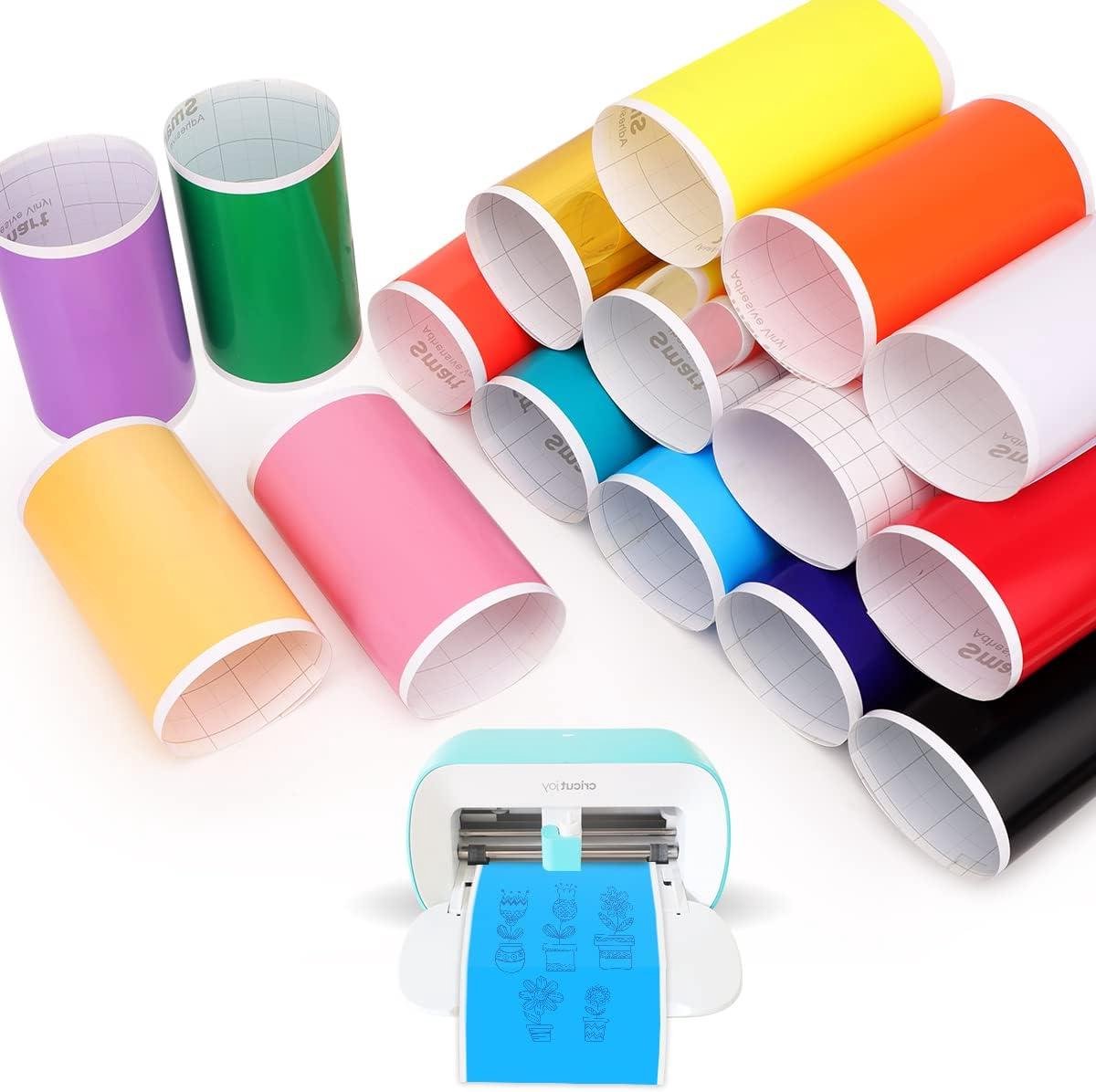 Zelfklevend vinyl permanent - 15 stuks voor Cricut Joy - plotterfolie - vinylfolie - 30 x 14 cm - met 3 transferfolie - creatief handwerk en decoratie