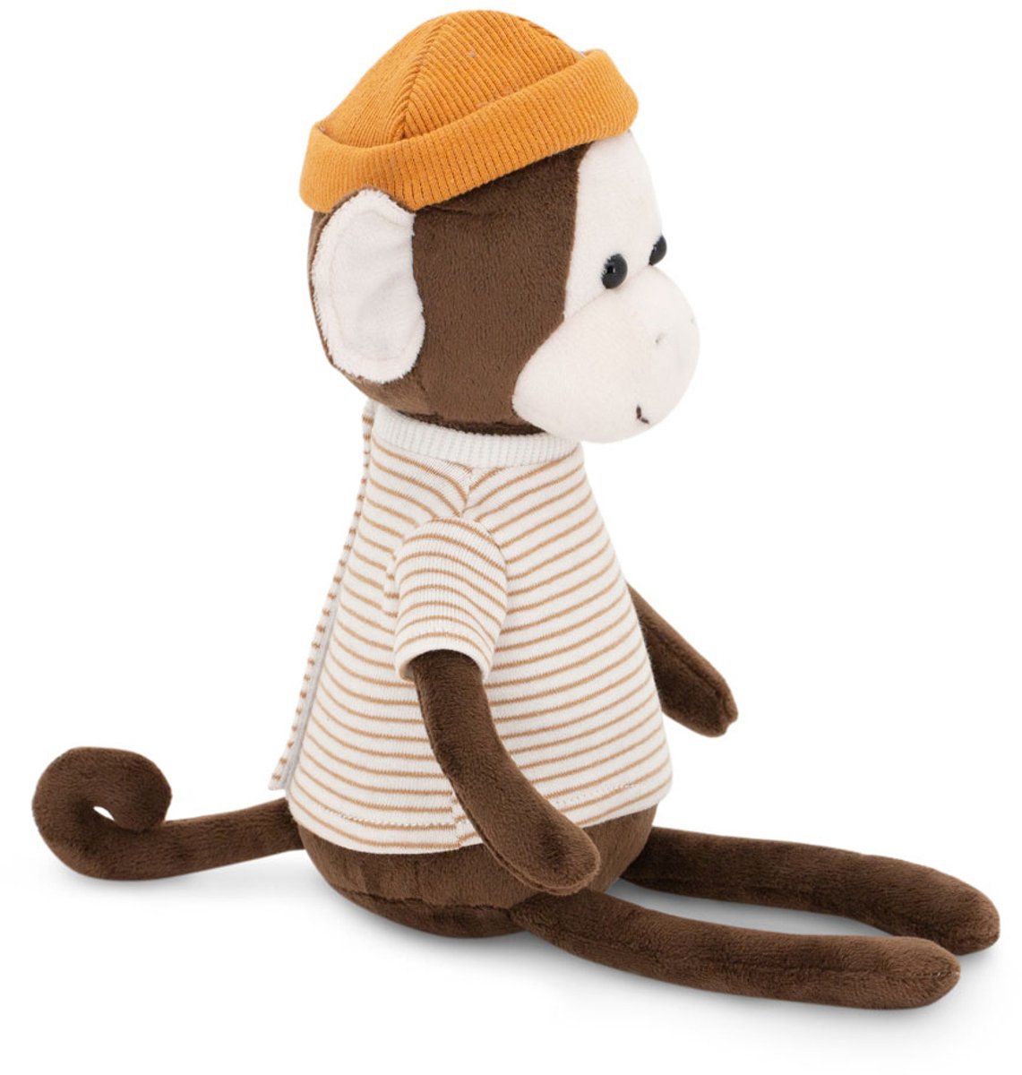 Orange Toys knuffel aap met oranje muts - pluche speelgoed aap.