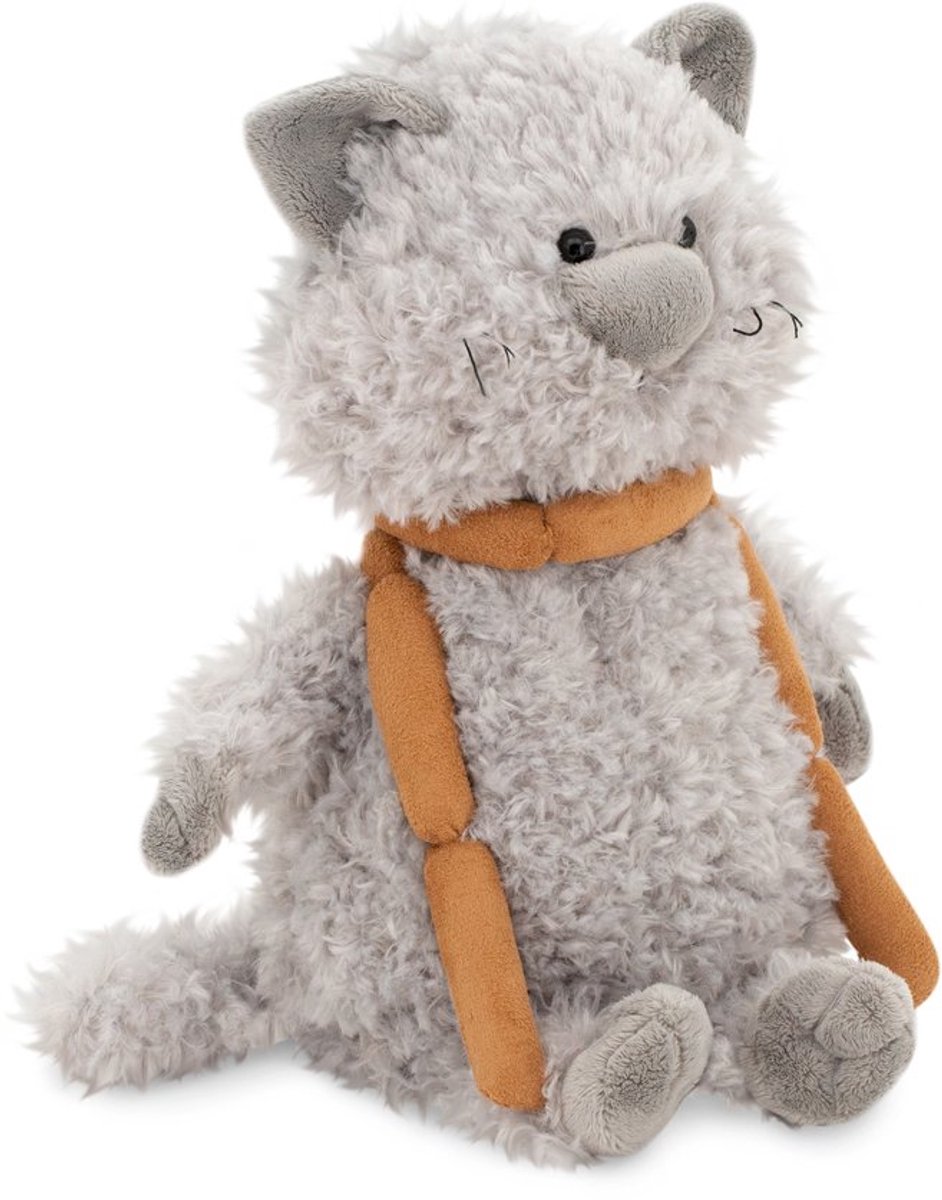 Orange Toys knuffel kat met worsten - pluche speelgoed knuffeldier.