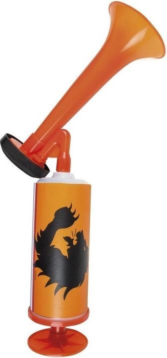 3x Oranje Holland voetbal hand toeter/ stadiontoeter/ luchttoeter/ luchthoorn 45 cm - Oranje feest/ Ek/ Wk artikelen