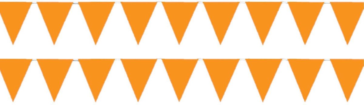 3x stuks sterke oranje vlaggenlijnen 3.5 meter voor binnen en buiten - 12 vlaggetjes - Nederland oranje supporters versiering