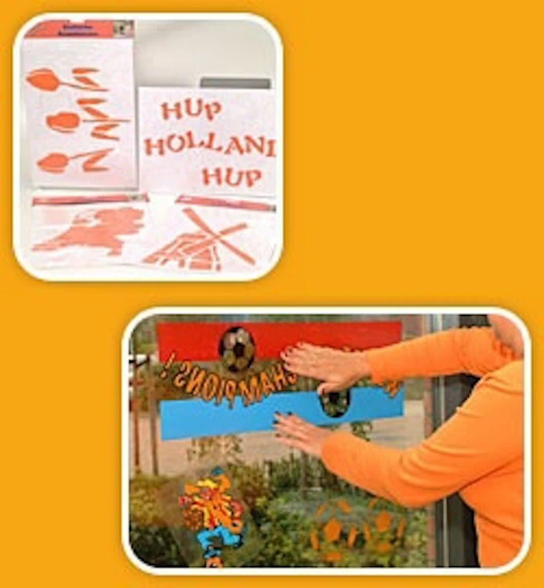 Oranje Succes Holland Statische Raamklevers: Hup Holland Hup