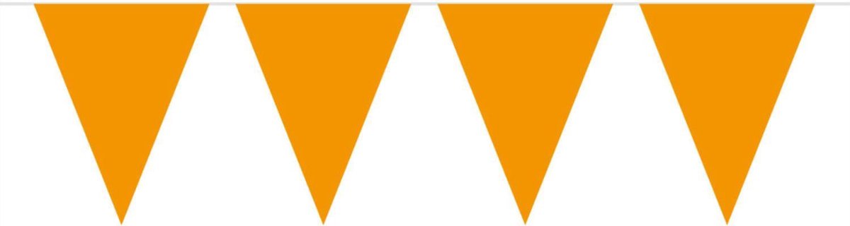 Oranje vlaggenlijn slinger 5 meter - EK/WK - Koningsdag oranje supporter artikelen