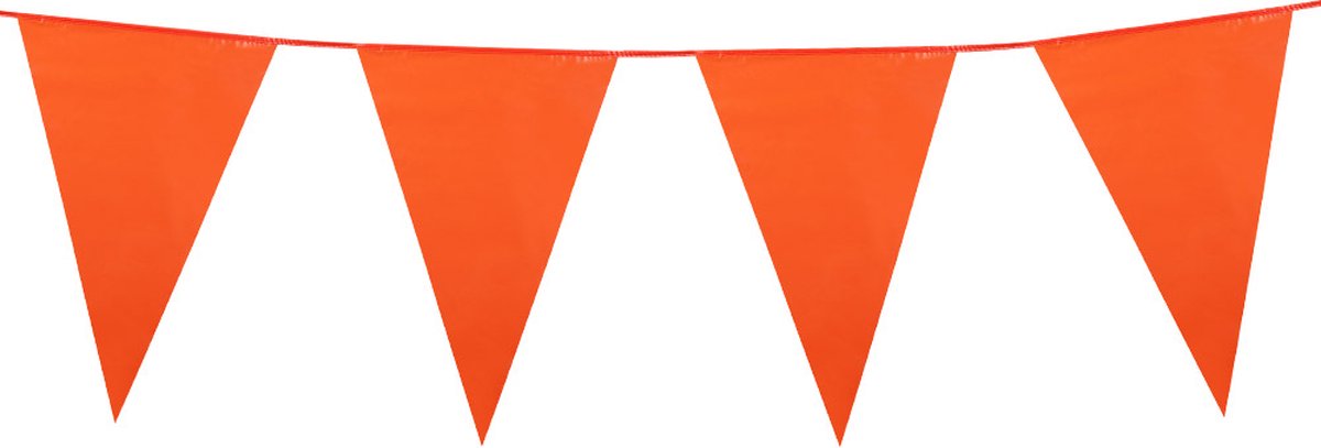 Vlaggenlijn Oranje (20 x 30 cm) (10 m) 18 vlaggen - WK 2022 voetbal - Koningsdag