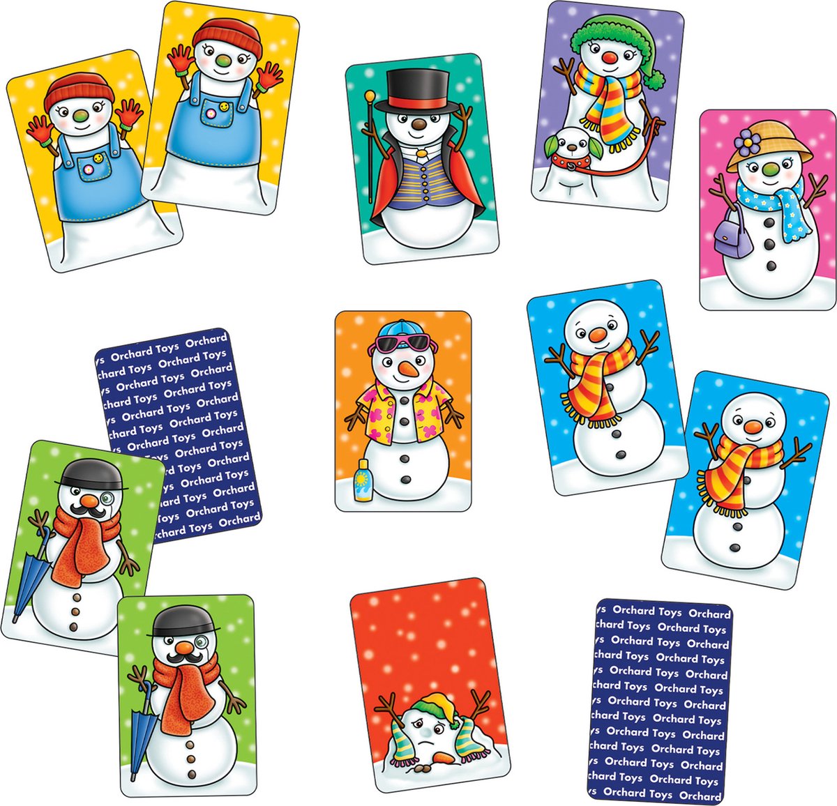 Orchard Toys - Snowman Snap - Mini Game - kort en compact sneeuwpop spel - voor thuis en onderweg - vanaf 3 jaar