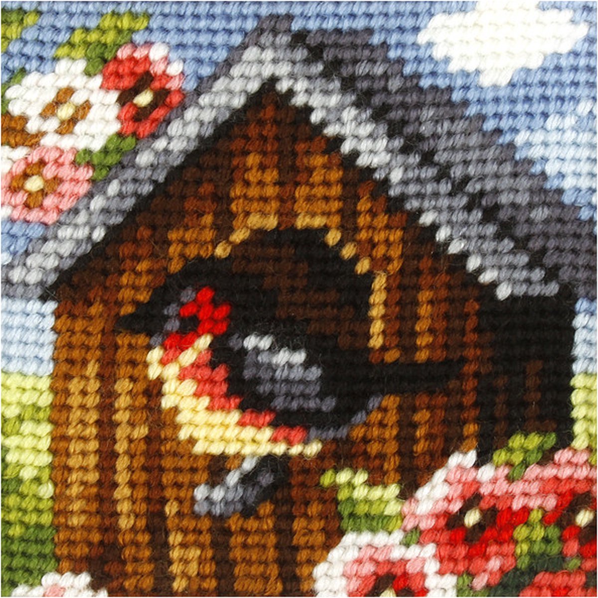 Borduurpakketje - MY FIRST EMBROIDERY - ORCHIDEA - VOGELHUISJE