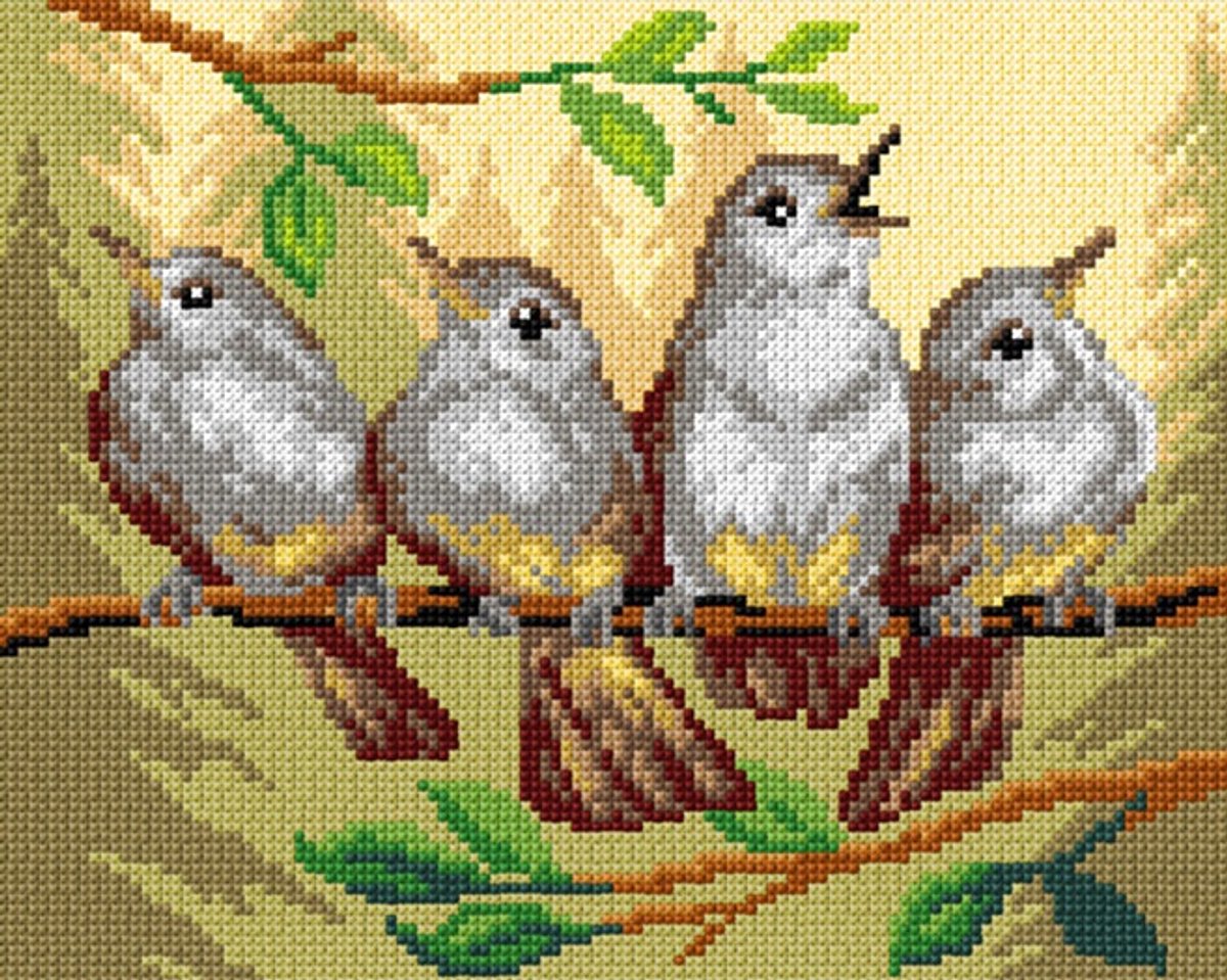 Borduurstramien 3526 - On a Twig - ORCHIDEA 24 x 30 (STRAMIEN ZONDER GARENS)