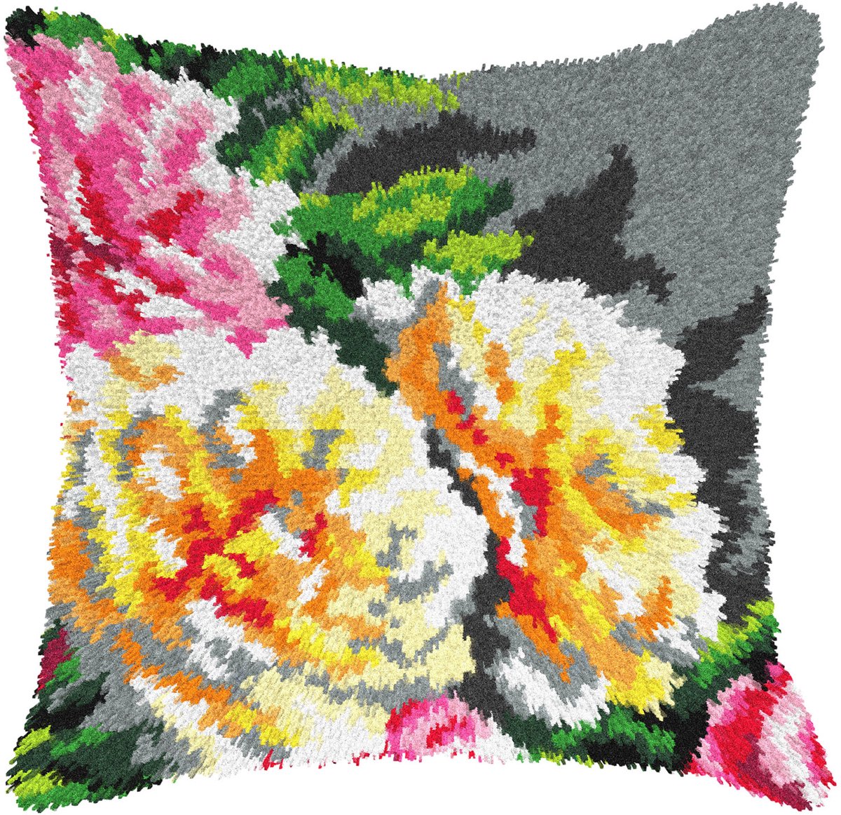 knoopkussen 4161 chrysanten op grijs