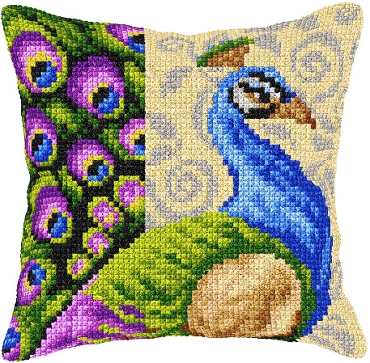 kruissteekkussen 9553 pauw