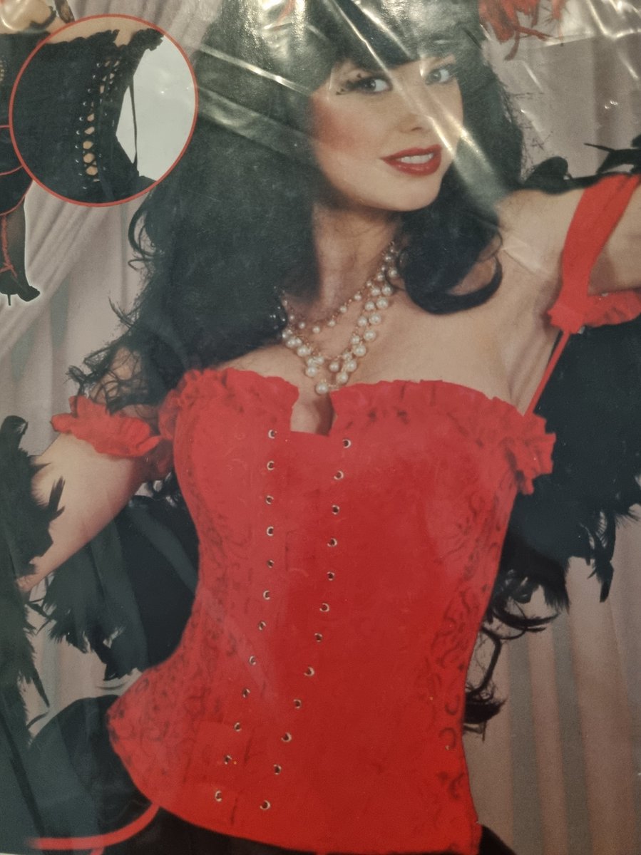 Burlesque-korset rood L