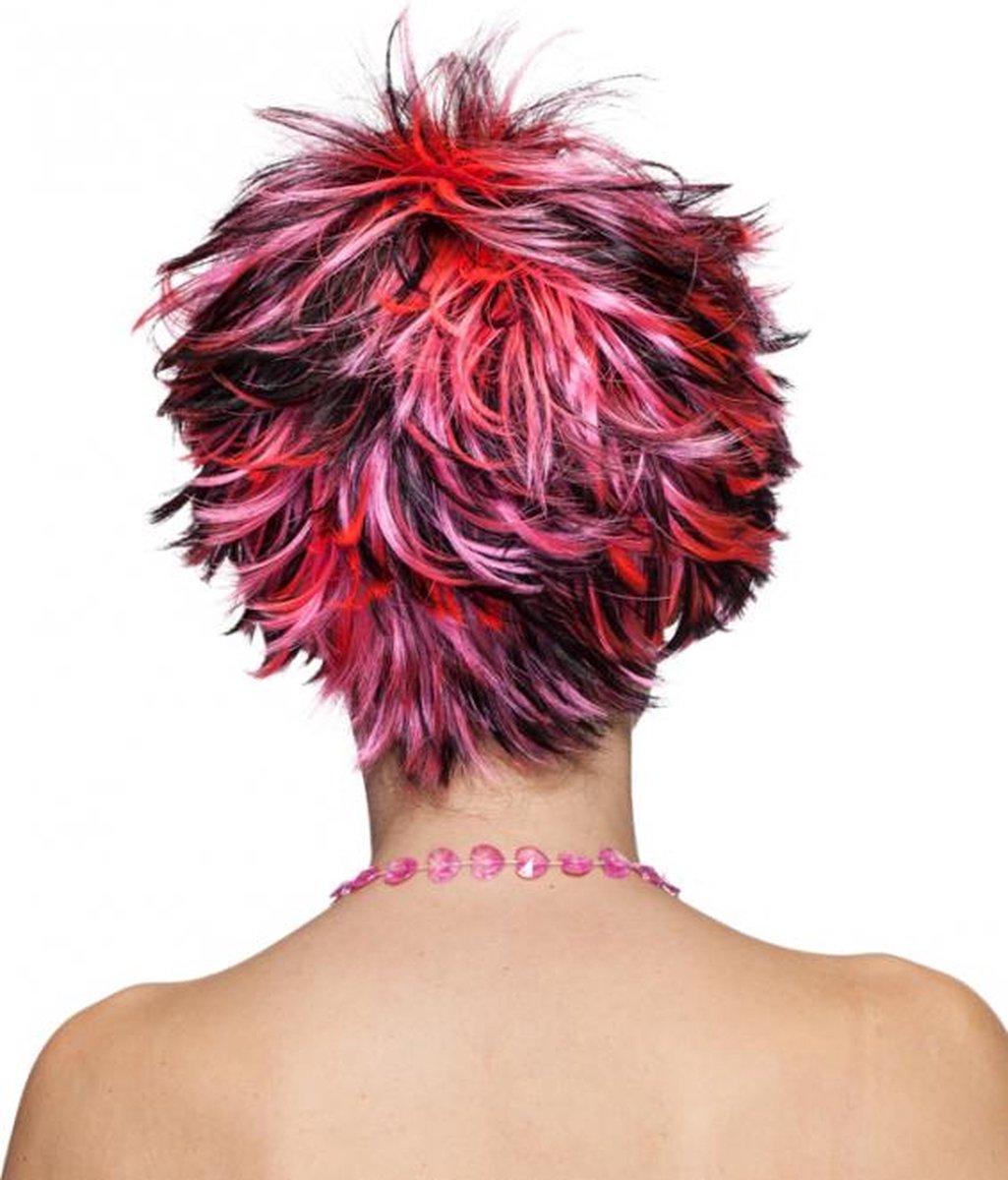 Pruik Joyce Roze-Zwart