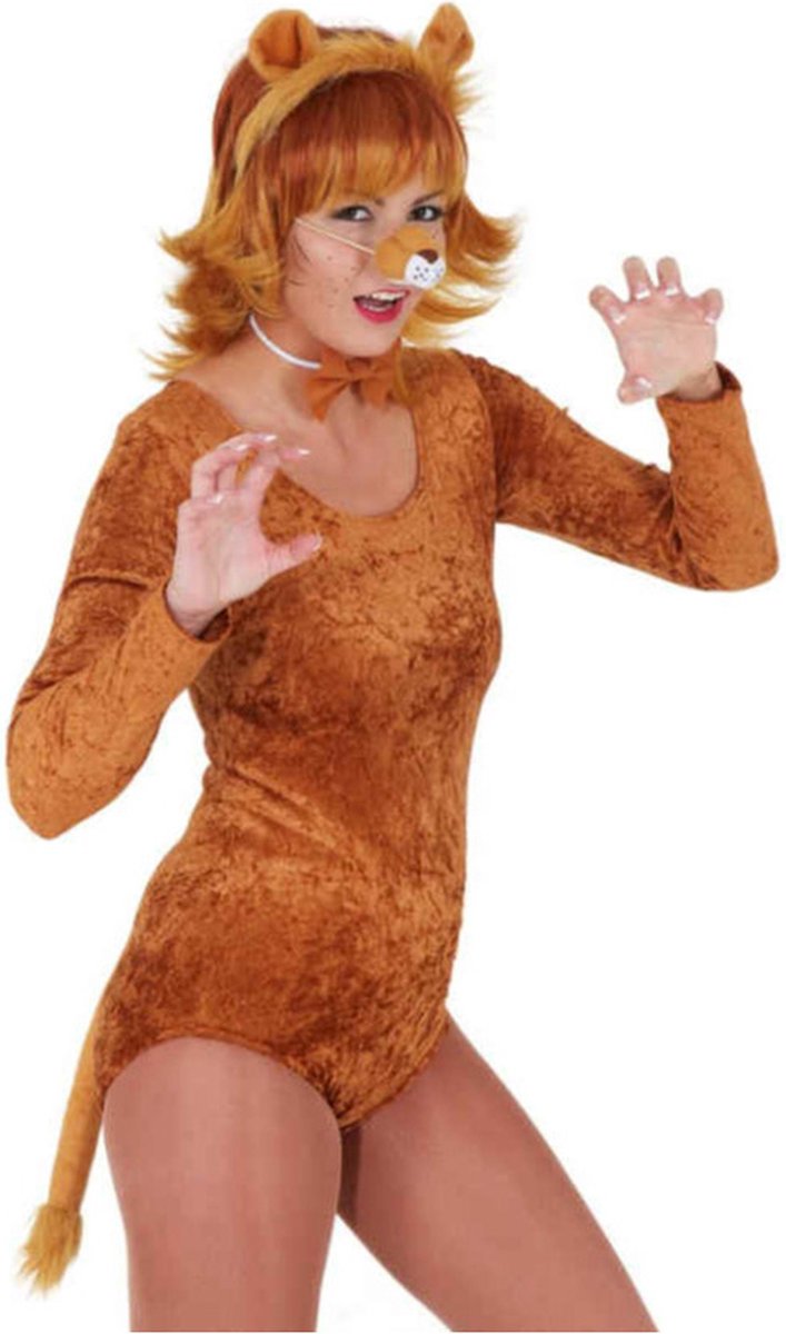Verkleed accessoire set - Leeuw - 4-delig - bruin - polyester - Carnaval verkleedkleding