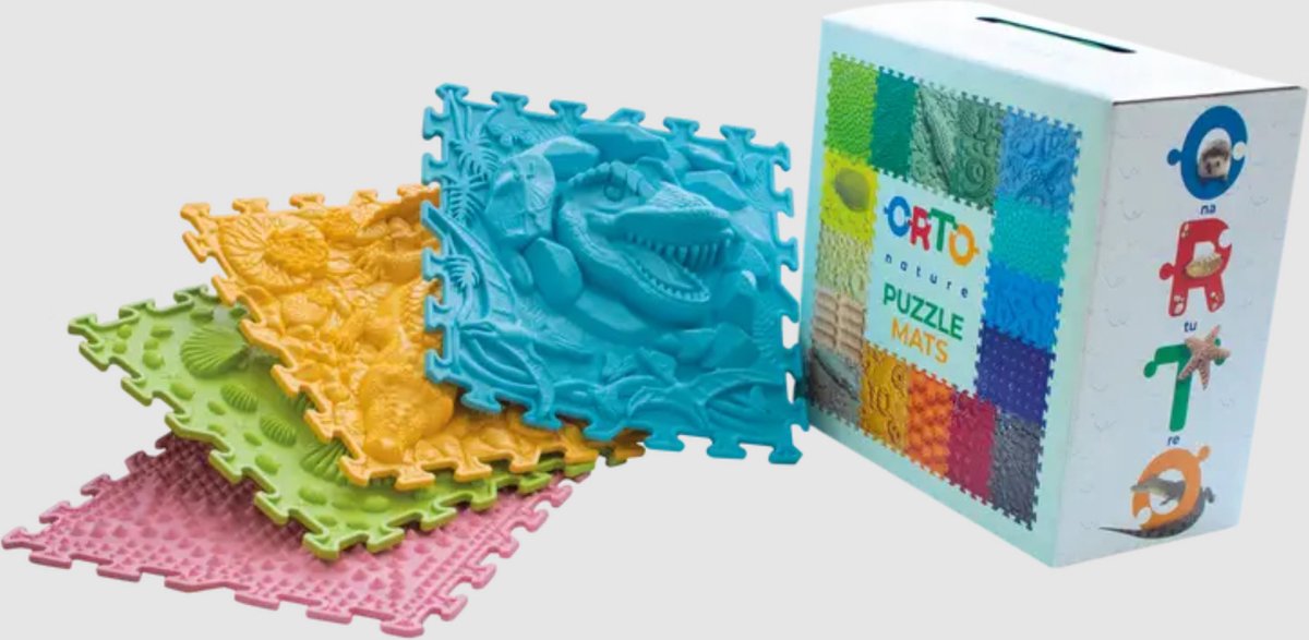 Ortonature Speelmat - Multicolor - educatief - Puzzelmat - Dieren - Vormen - 50 x 75 cm 6 delig - Opvouwbaar -