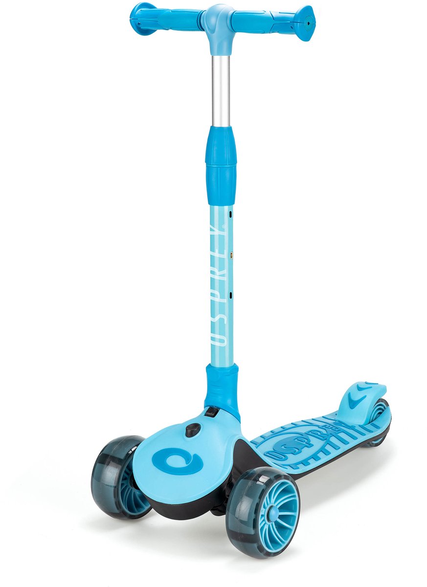 Osprey 3Ride Tri-Scooter – Blauw – Voor Kinderen vanaf 3 Jaar – Verstelbaar Stuur – Easy Fold & Tilt-to-Turn Sturing