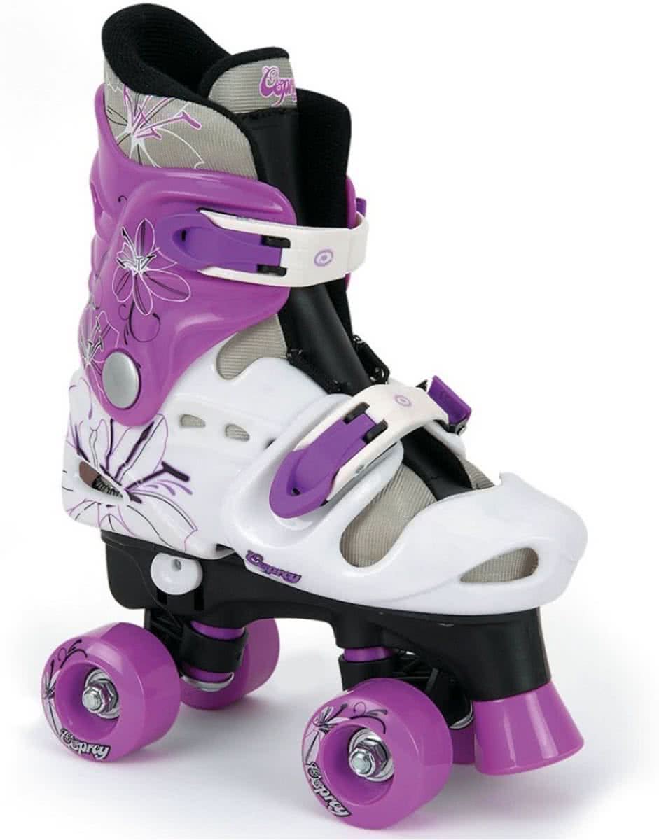   Meisjes rolschaatsen verstelbaar wit paars maat 36-38