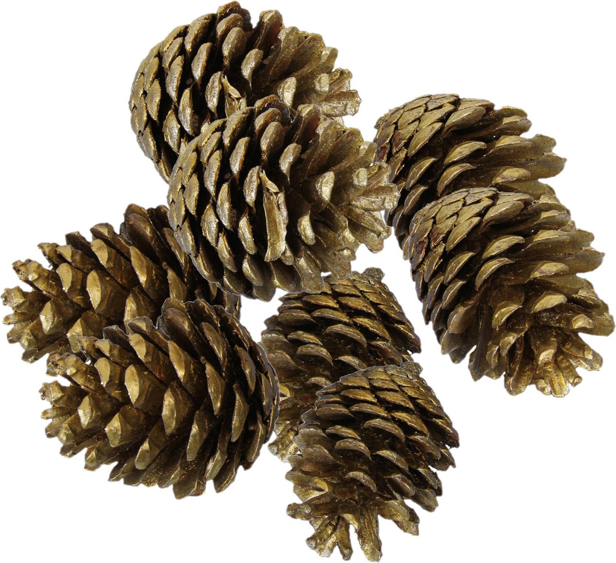 Othmar Decorations decoratie dennenappels - 8x stuks - goud - 6/7 cm