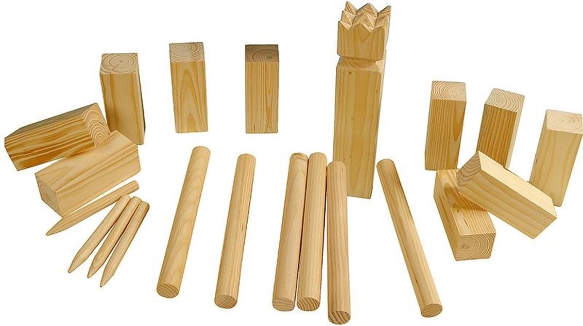 Hoitz - Kubb SPEL - Set - Hout - Buitenspelen - Outdoor spel - Vanaf 5 Jaar - 22 delig