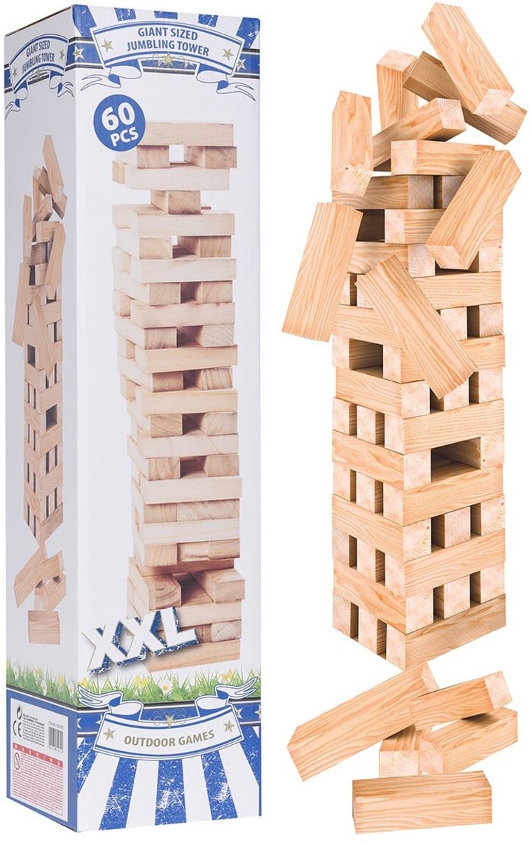 Outdoor Games Stapeltoren 60 blokjes