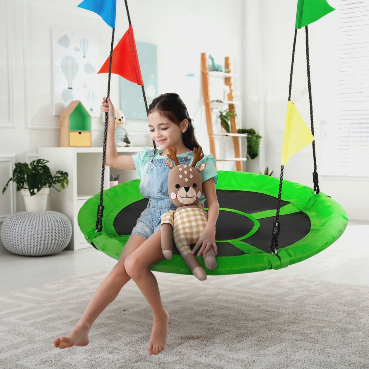 Outtec® Nestschommel XXL - tot 150 kg - Schommel, Kinderschommel, Hangende Schommel - Tuin, Terras, Balkon, Veranda