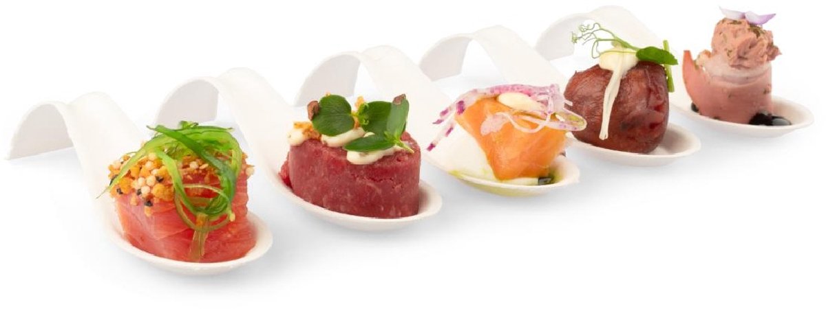 Senza suikerriet amuselepel boog 123 x 42 x h27mm krimp à 40 stuks