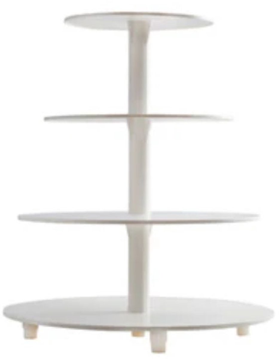 Taartstandaard Gelaagd Wit Plastic - 4 lagen