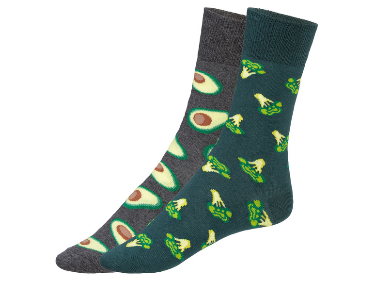 2 paar sokken (35-38, Grijs/groen avocado)