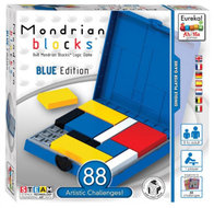 Ah!Ha Games logica-spel Mondriaan Blokken blauw 56 delig