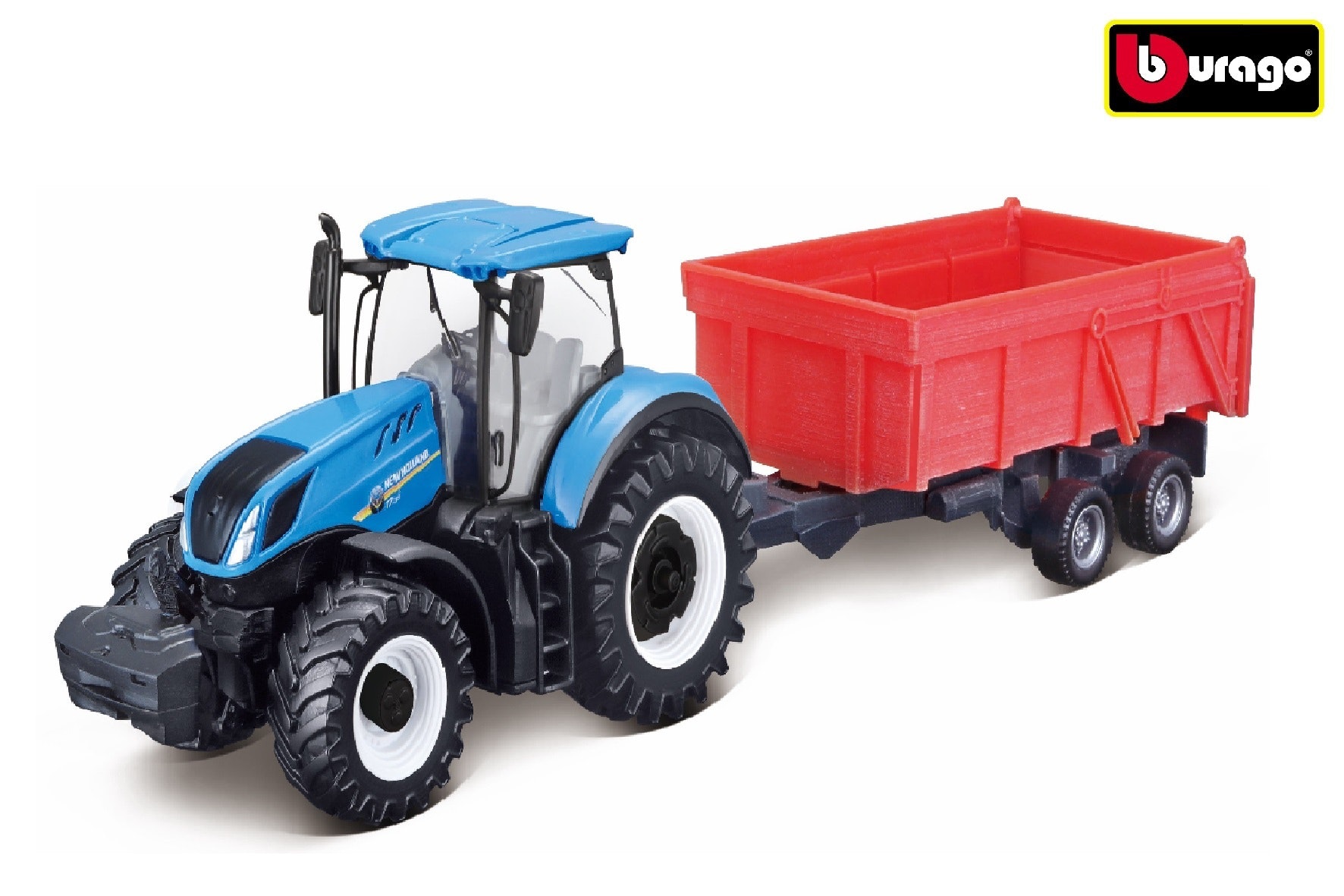 Burago tractor New Holland T7.315 met kiepwagen