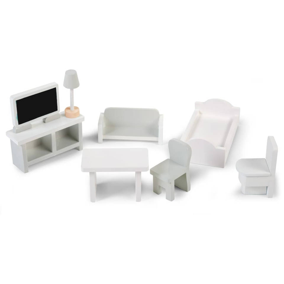 CHILDHOME 8-delige Miniatuurmeubelset wit