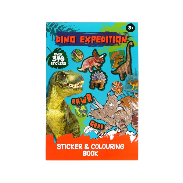 Dino expedition kleur en stickerboek