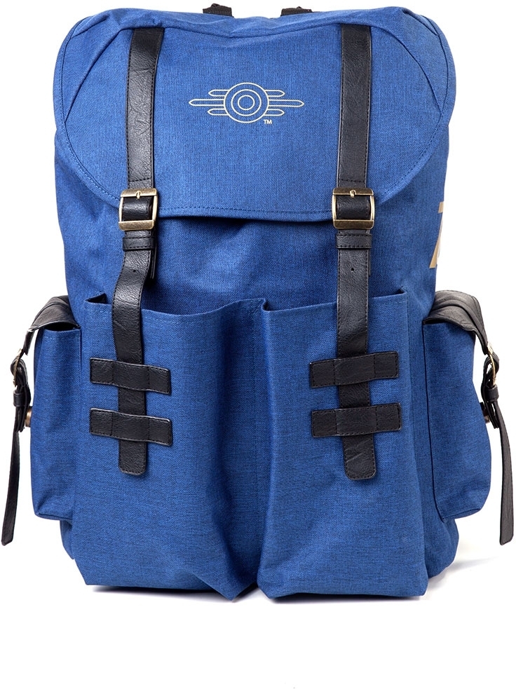 Fallout 76 - Gold Foil Logo Printend Solid Blue Melange Backpack