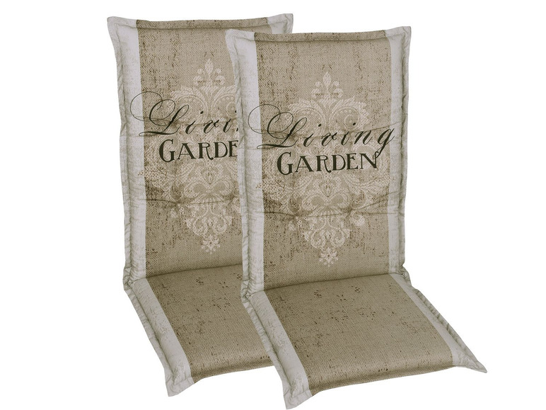 GO-DE Textil Tuinstoelkussens (kussen voor tuinmeubelen, Beige, Stoelkussens voor stoelen met een lange rugleuning)