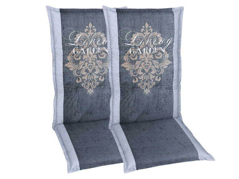GO-DE Textil Tuinstoelkussens (kussen voor tuinmeubelen, Grijs, Stoelkussens voor stoelen met een normale rugleuning)